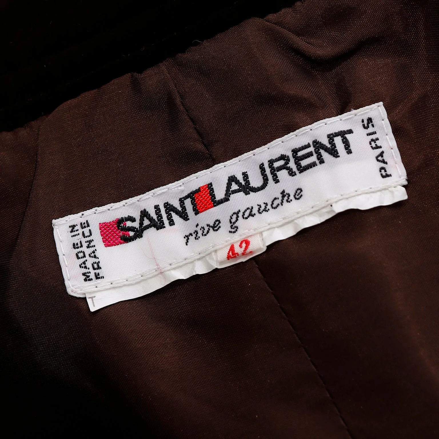 1980s YSL Brown Velvet Yves Saint Laurent Slim Skirt