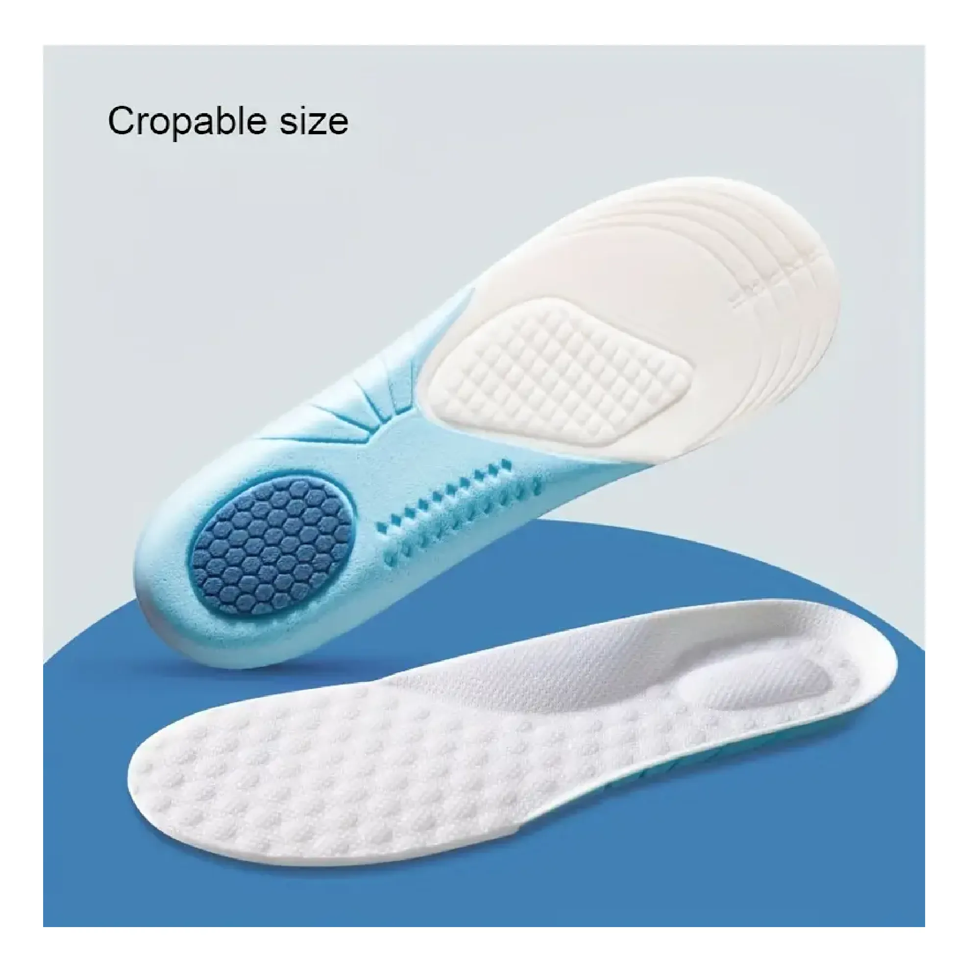 1pair Comfortable Breathable Sweat-Absorbing Anti-Odor Cuttable Sports Insoles For Kids & Children