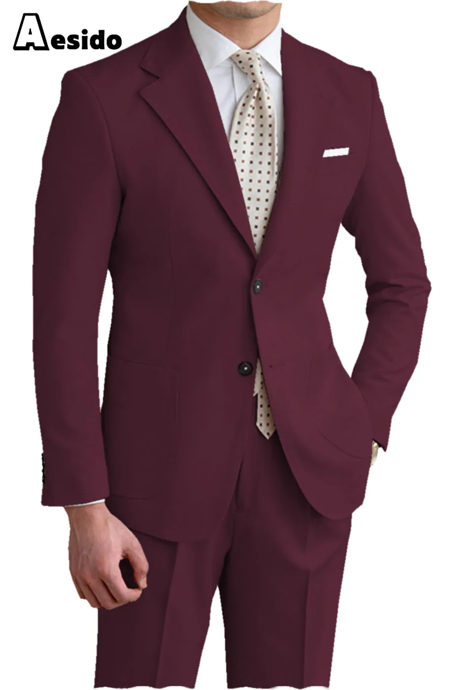 2 Pieces Notch Lapel Men's Suit（Blazer Pants）