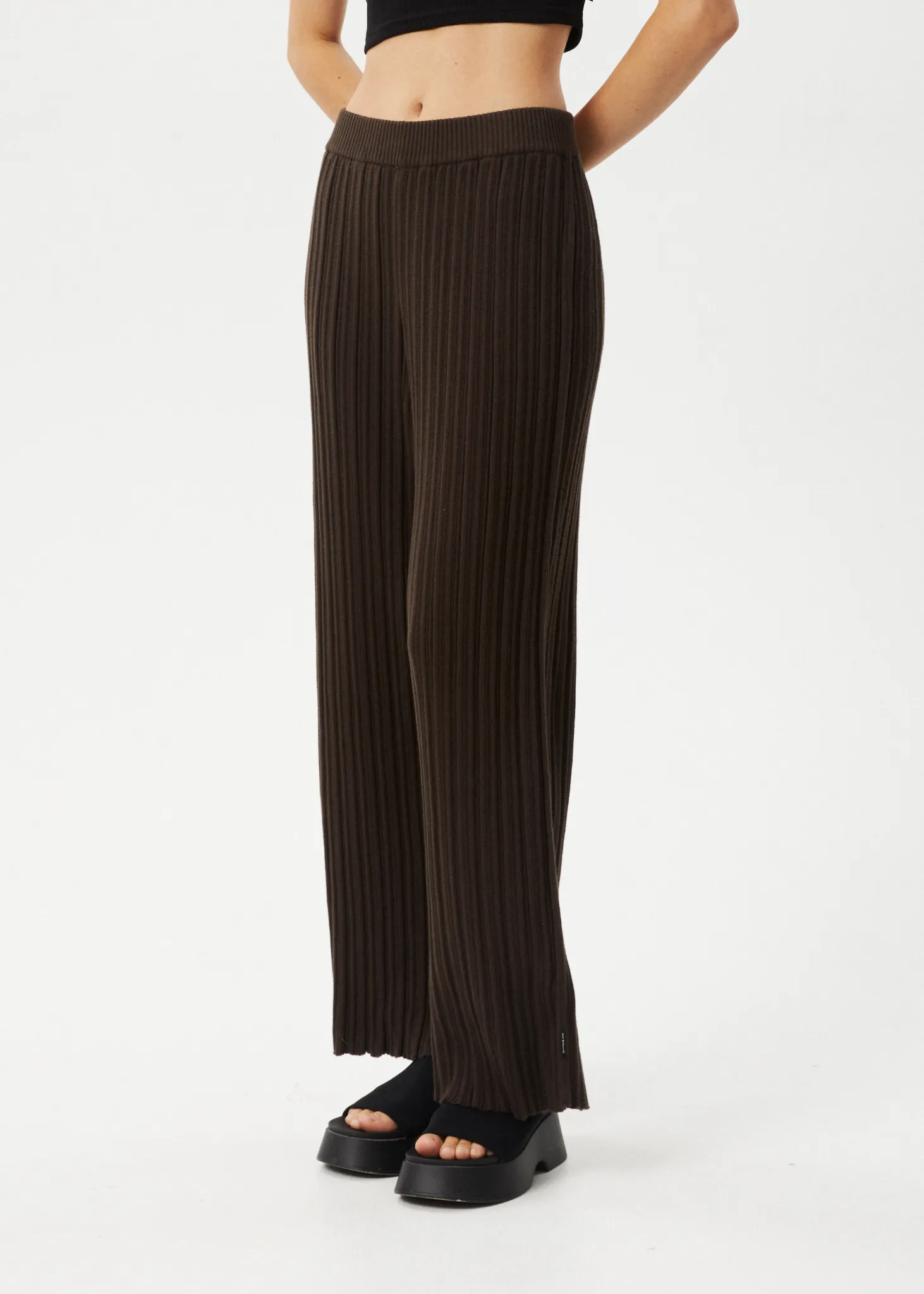 Afends Womens Landed - Knit Pant - Coffee