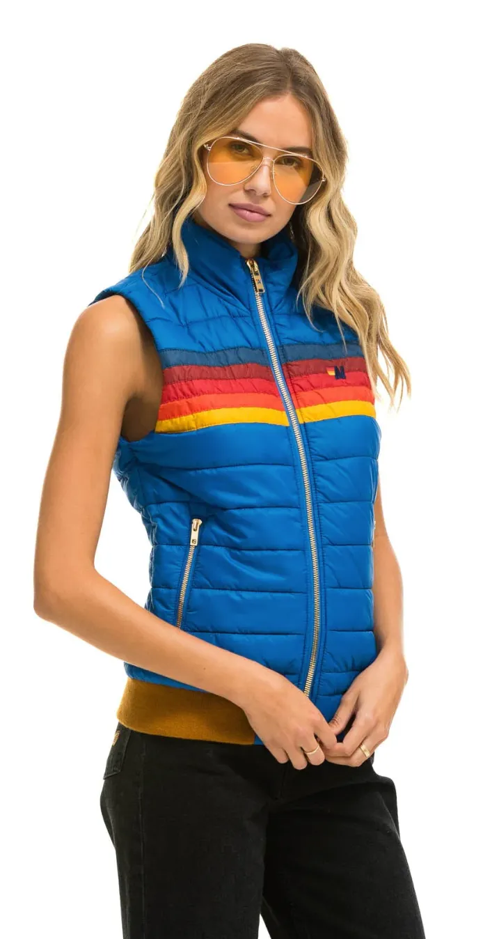 Aviator Nation 5 stripe Womens Vest Snorkel Blue