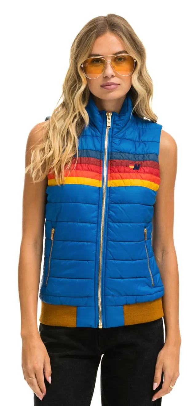 Aviator Nation 5 stripe Womens Vest Snorkel Blue