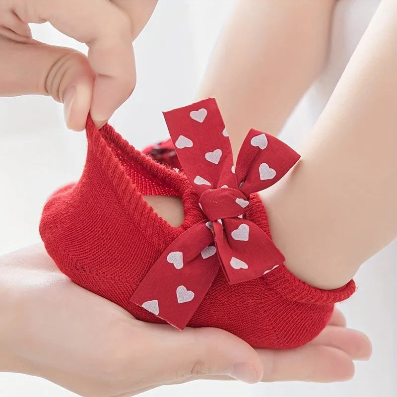 Baby Girls Plaid HeartShaped Bow Socks Adorable Comfort