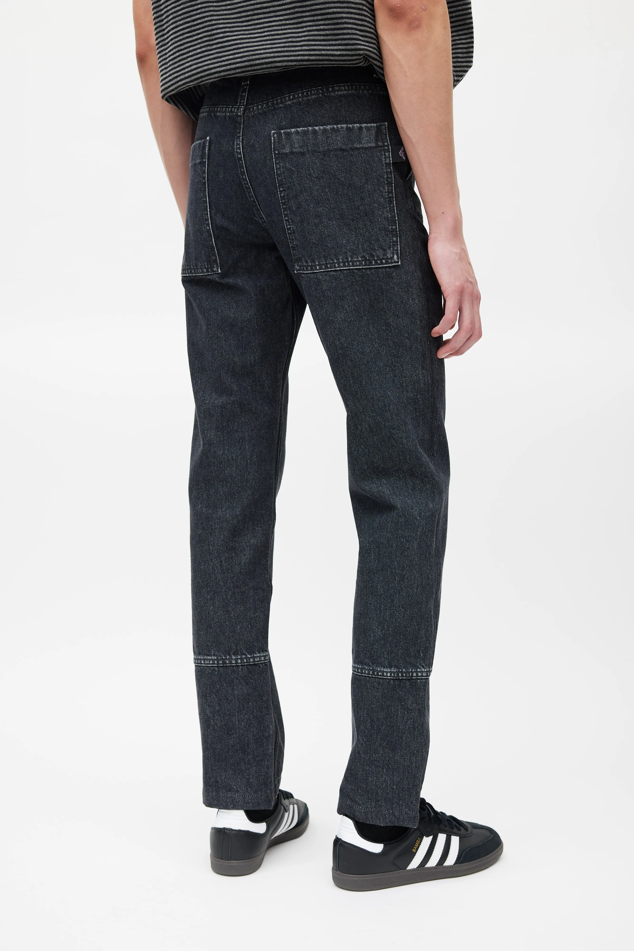 Black Straight Leg Washed Jeans