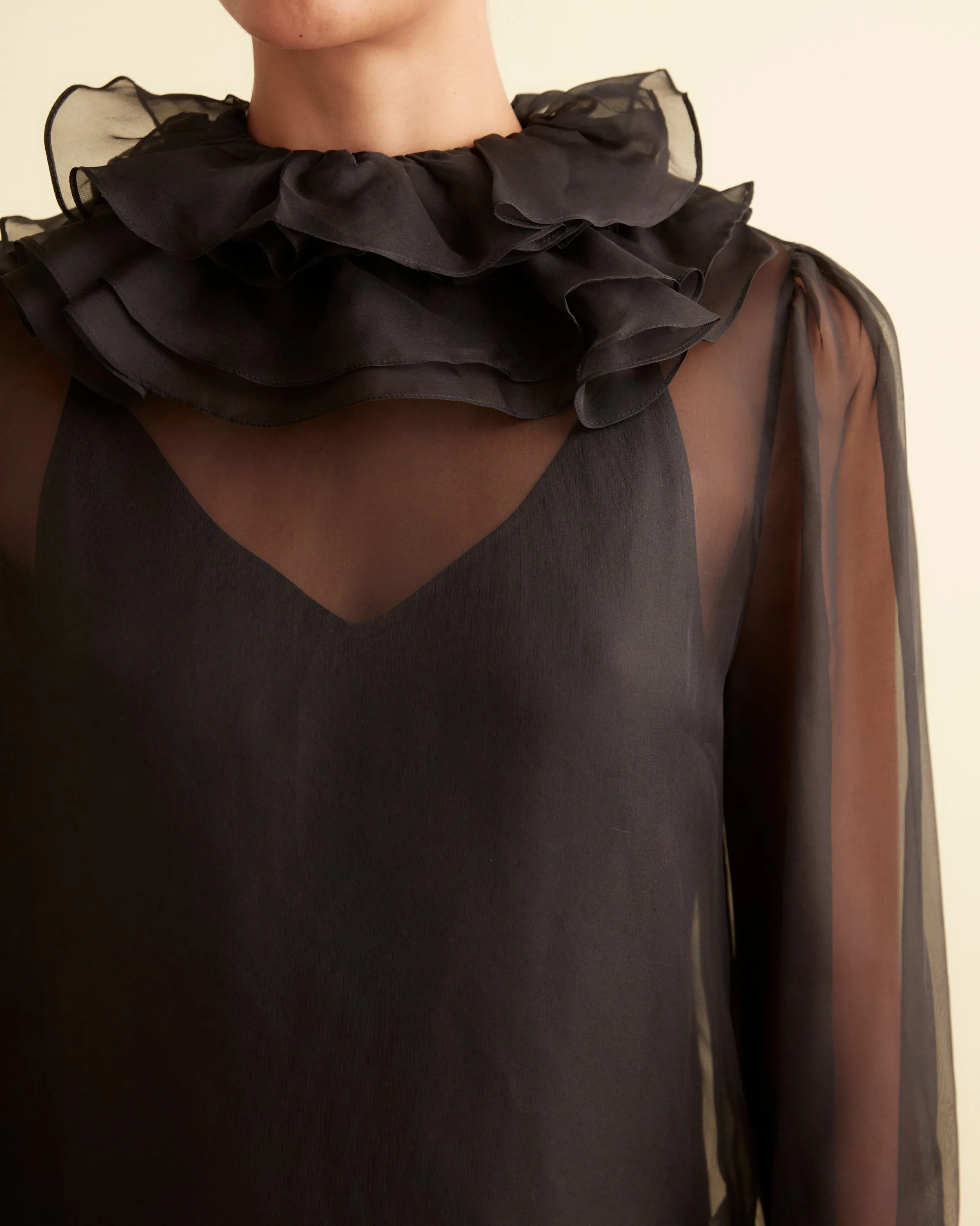 Boo Ruffle Gown - Black