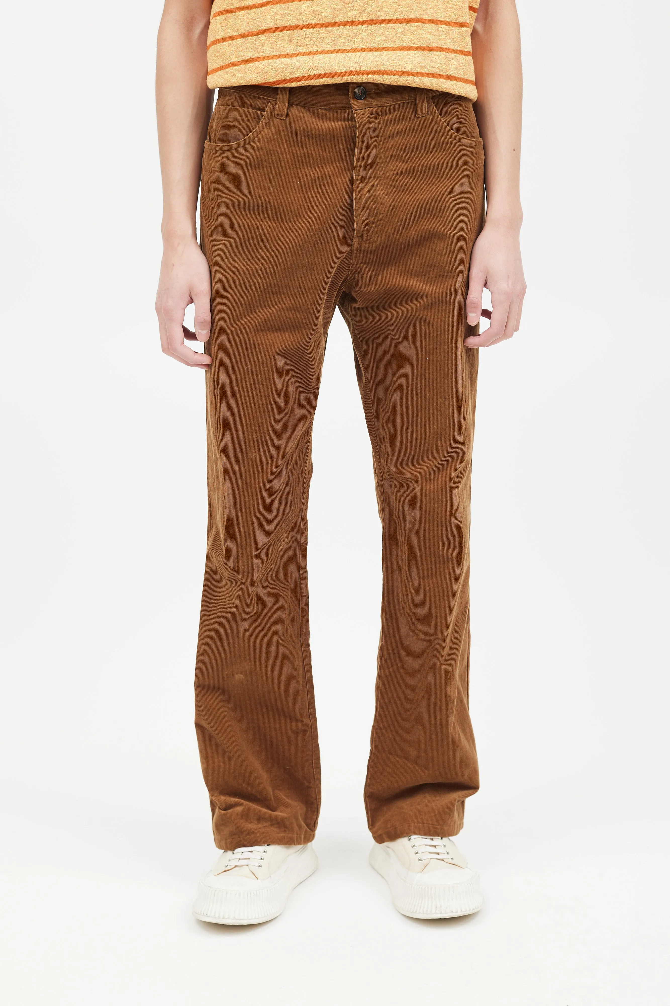 Brown Straight Leg Corduroy Trouser