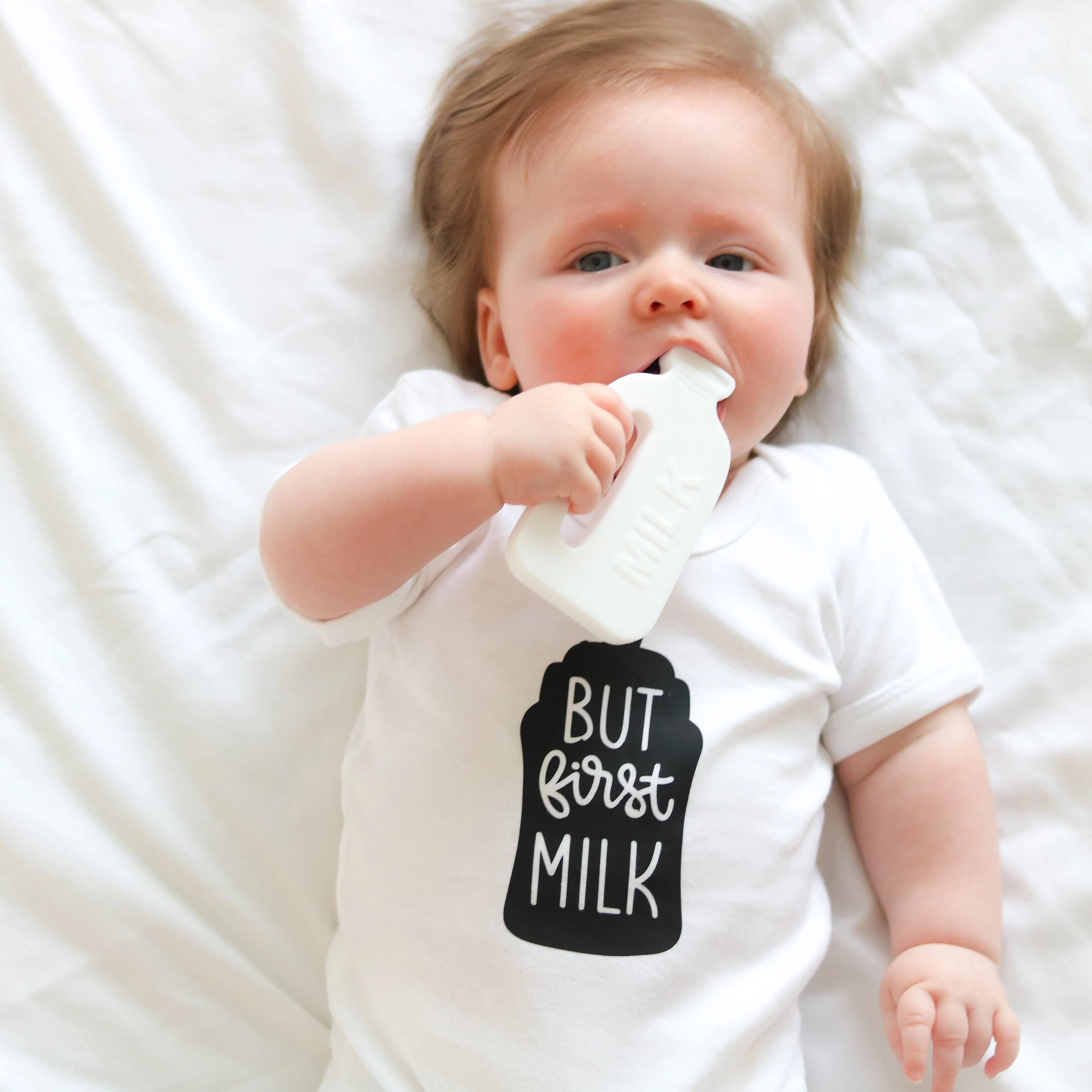 'But first, milk' Baby Vest