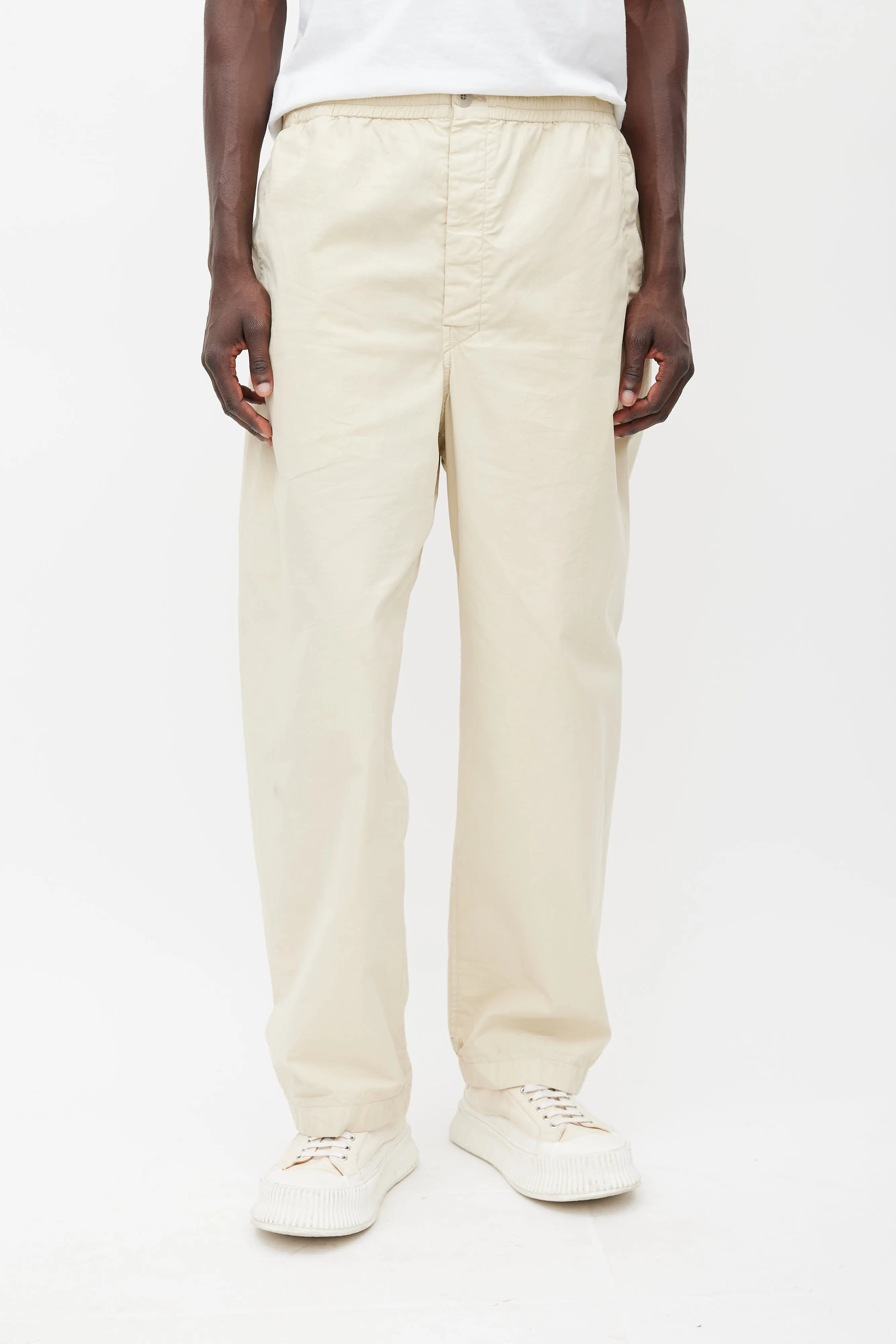 Cream Straight Leg Trouser