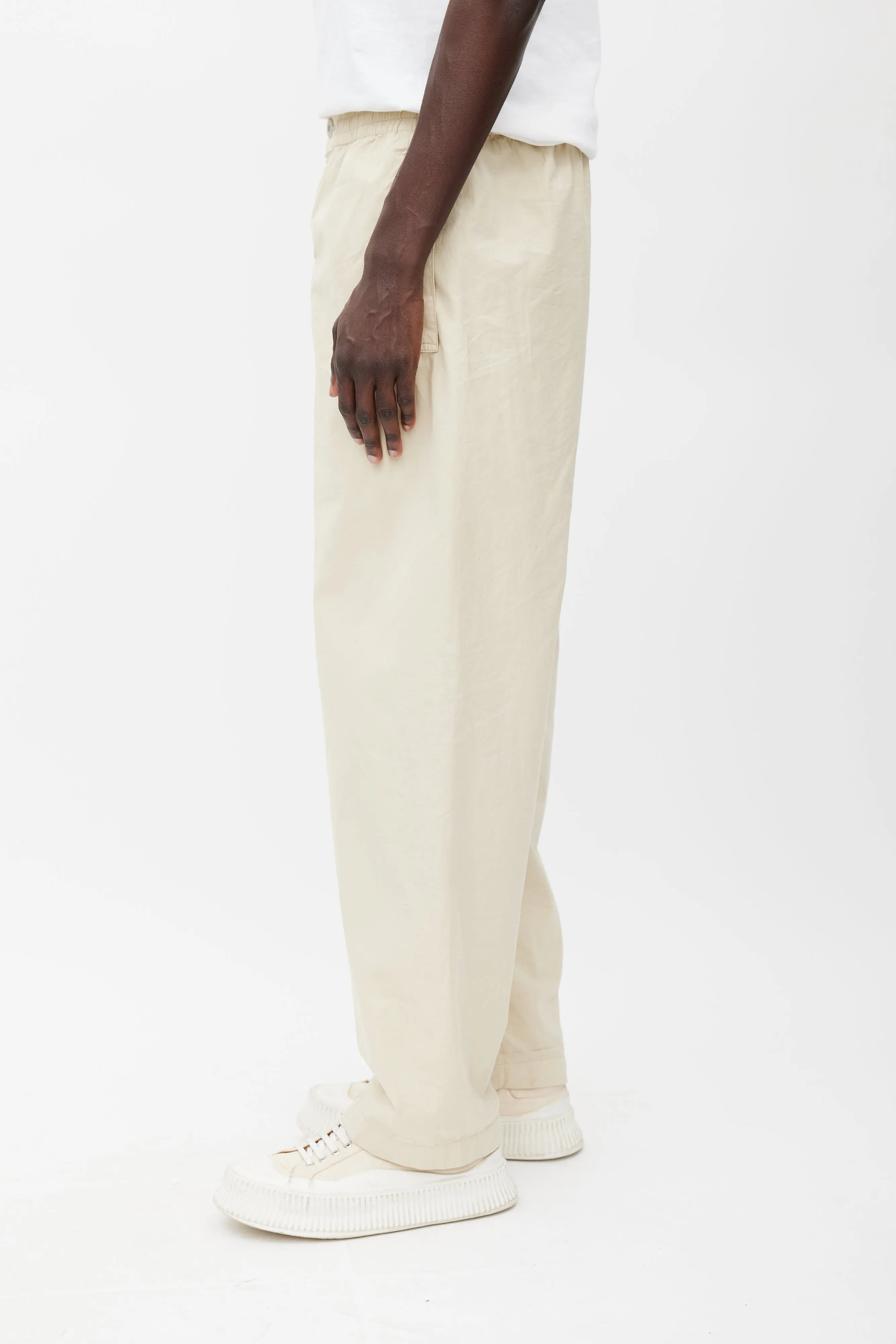 Cream Straight Leg Trouser