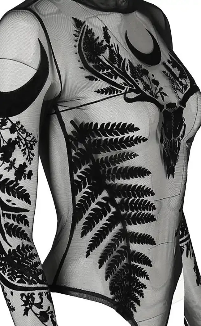 Fern & Stag Mesh Bodysuit