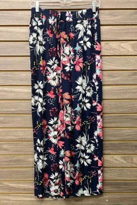 Floral Wide Pants with Pockets