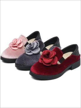 Girls Rosebud Velvet Clogs By Liv and Mia