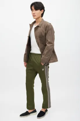 Green & Beige Logo Track Pant