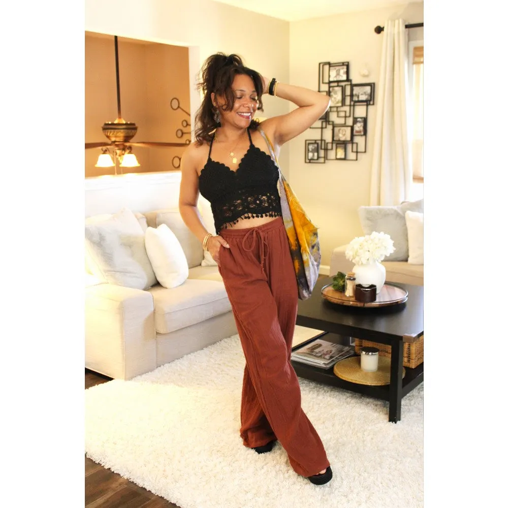 Lulu Wide Leg Cabana Pants