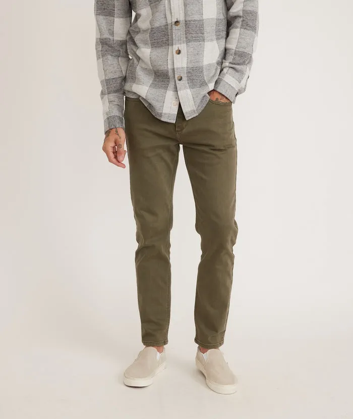 Marine Layer 5 Pocket Twill Pant- Slim Fit-thyme