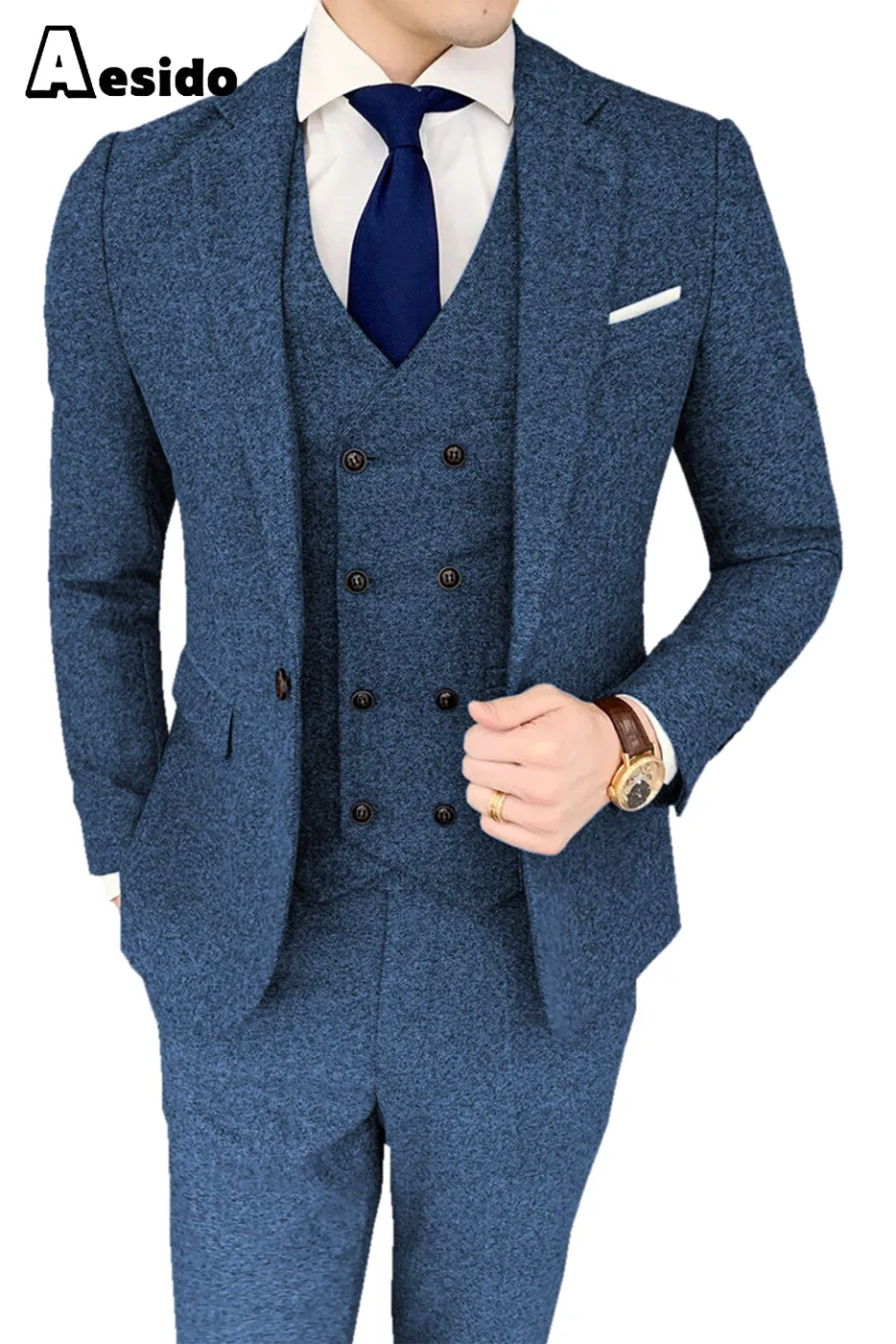 Men's Business Suit 3 Pieces Notch Lapel jacket（Blazer Vest Pants）