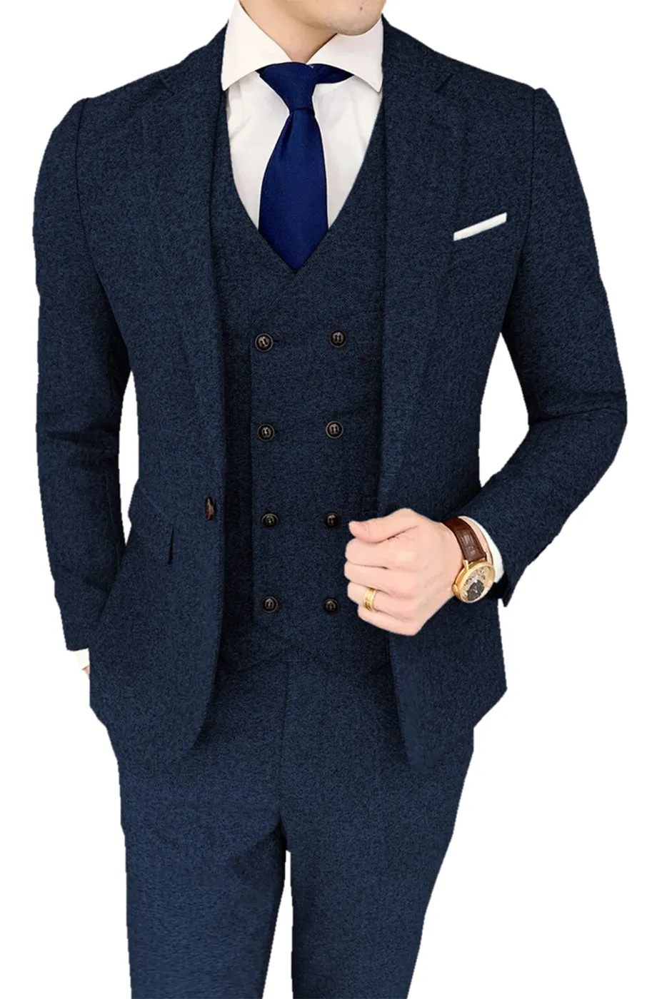 Men's Business Suit 3 Pieces Notch Lapel jacket（Blazer Vest Pants）