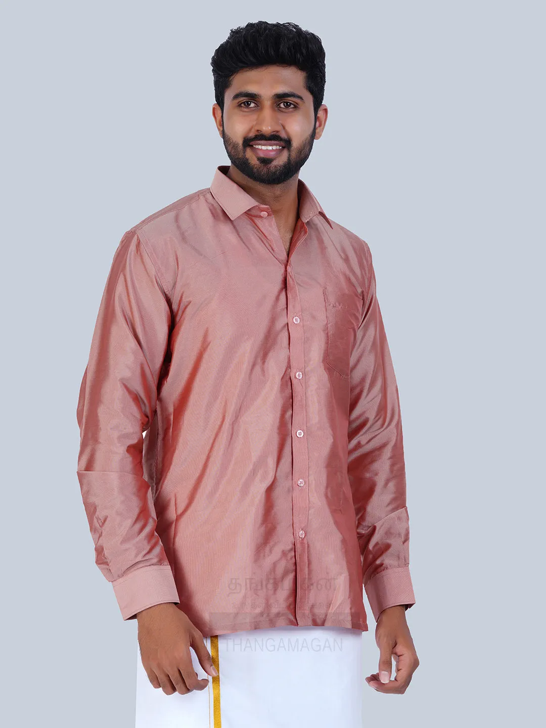 Men's Karishma Fullhand Shirt Only Mauve  - Thangamagan