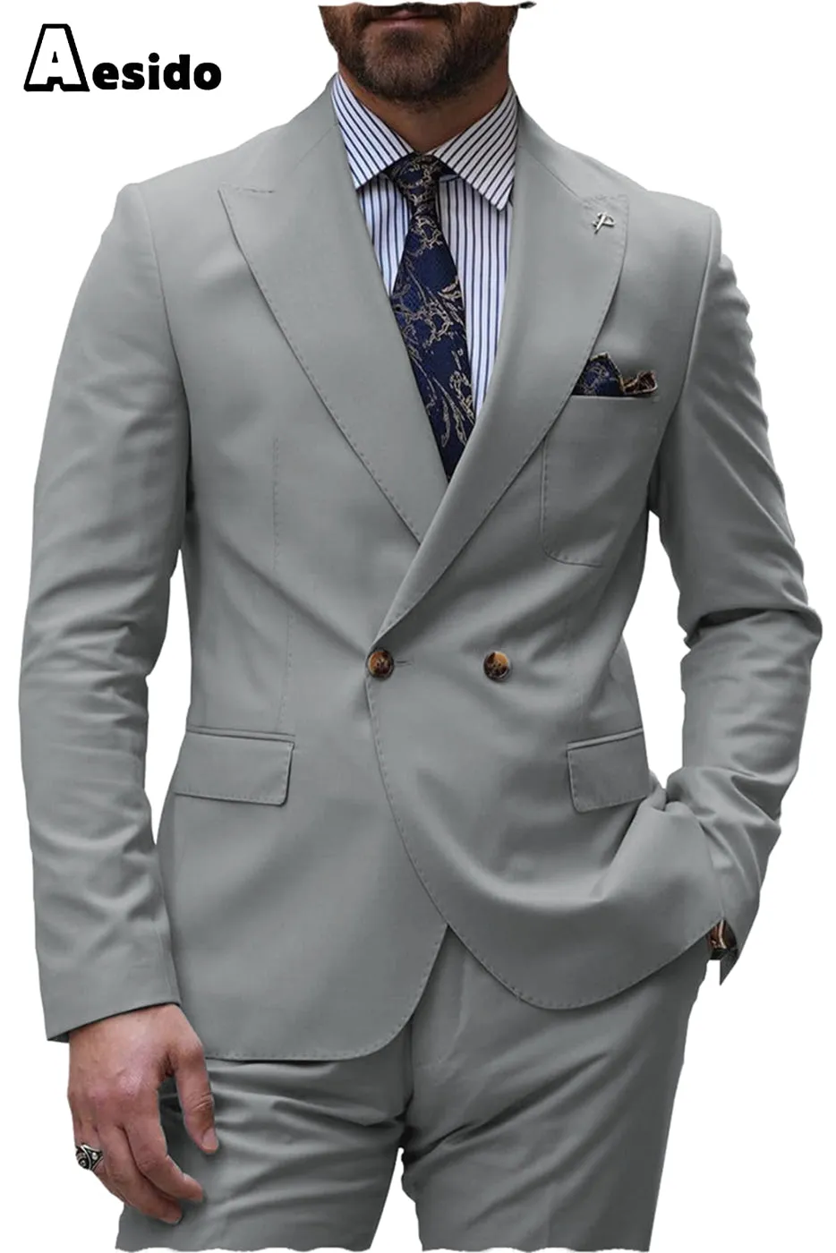 Men's Suit 2 Pieces Peak Lapel Blazer（Blazer Pants）