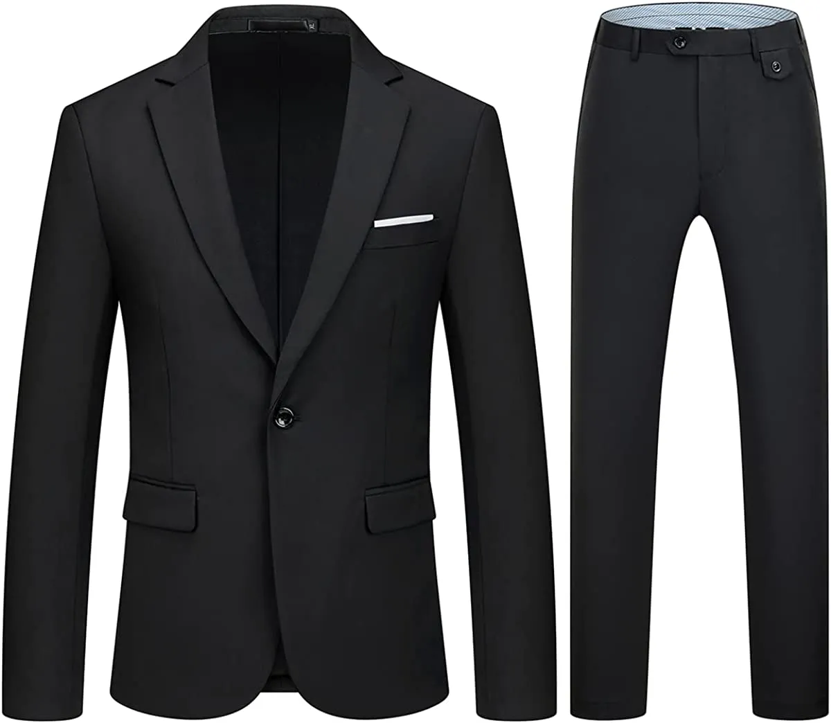 Mens Suits 2 Piece Slim Fit Casual One Button Solid Suits