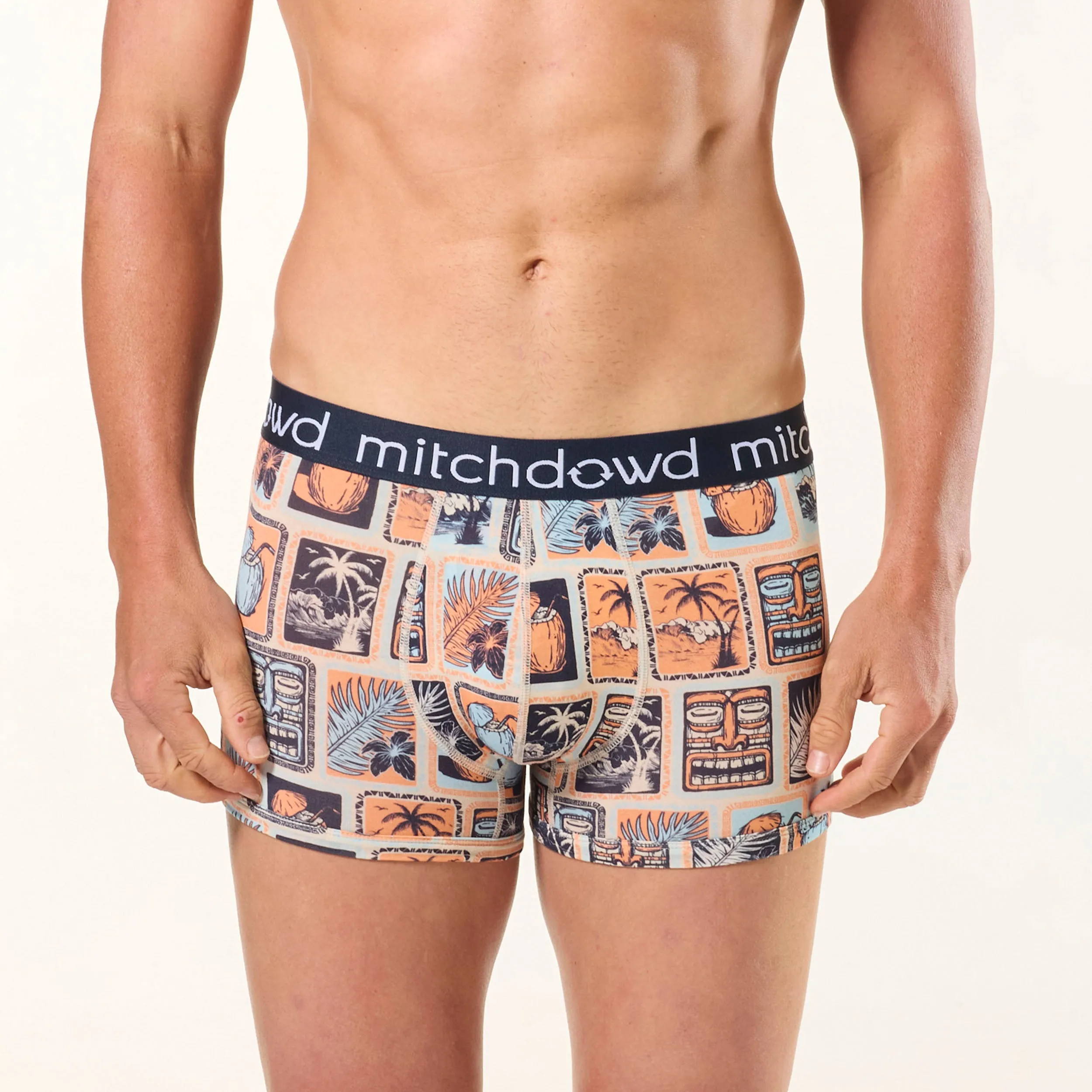 Men's Summer Tiles Bamboo Trunk 2 Pack - Navy