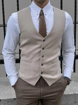 Men's Vest Single Breasted Business Casual V Neck Waistcoat