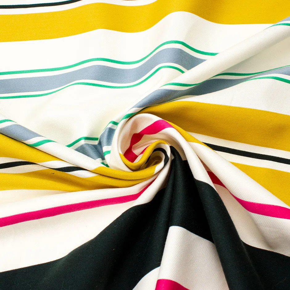 Multi Striped Silk & Polyester Blend