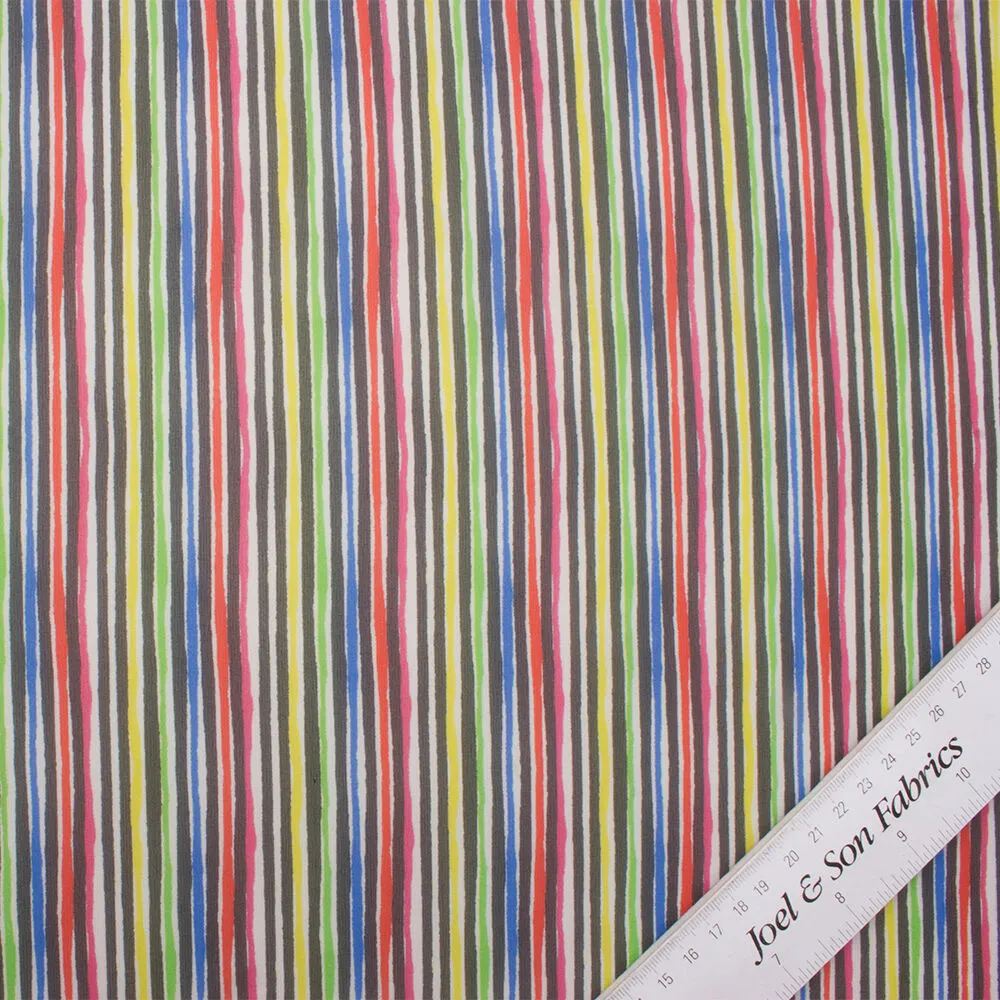 Multi/Bright Striped Silk Georgette