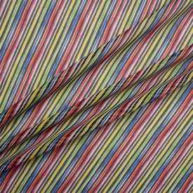 Multi/Bright Striped Silk Georgette