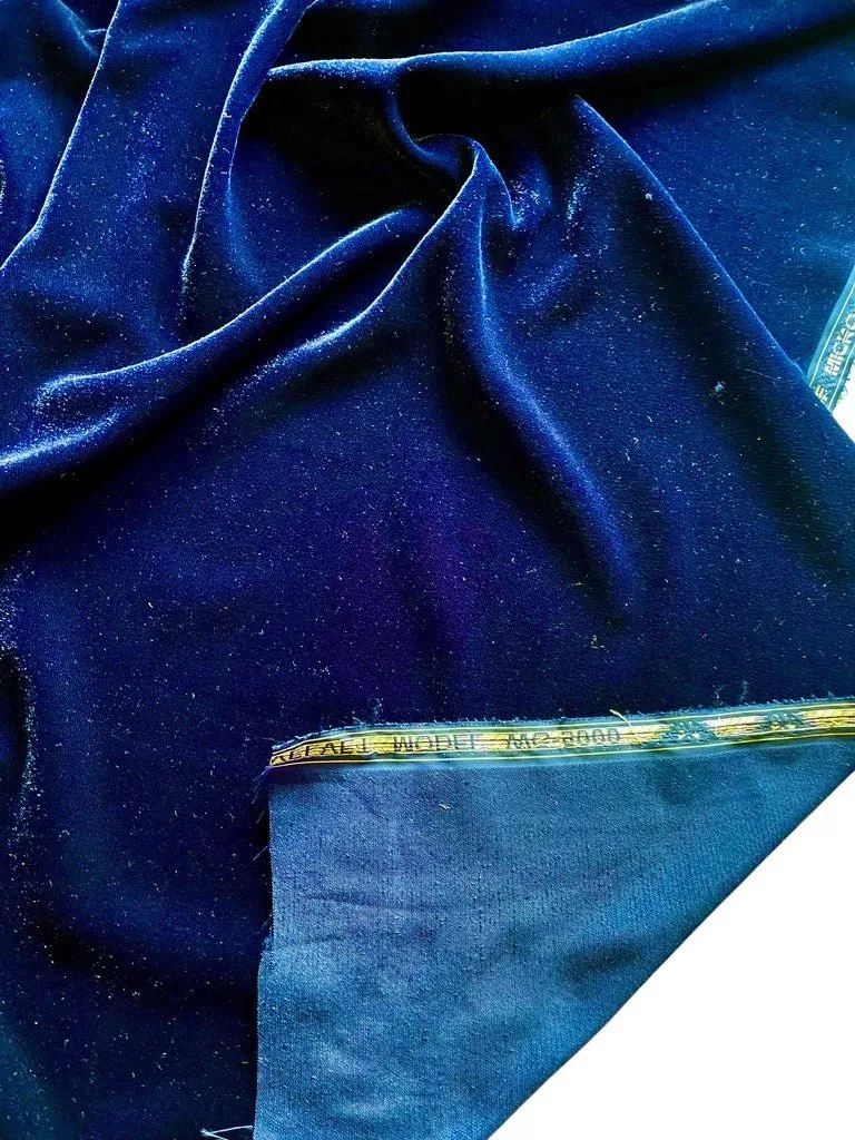 NAVY  BLUE  - Micro Velvet  Fabric -  Fine and Lightweight - 112 cms - 180 gsm - For Crafts, Costum Toys and Theatre