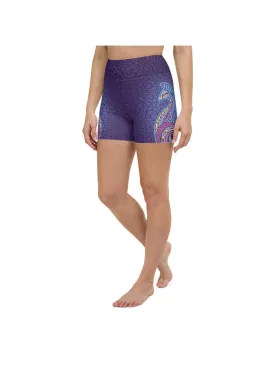 Ornamental Peacock Yoga Shorts