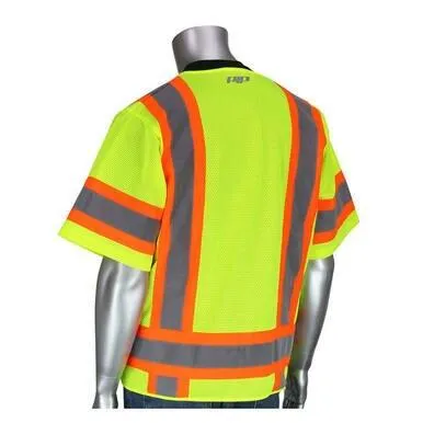 PIP ANSI Type R Class 3 Two-Tone Eleven Pocket Mesh Surveyors Vest