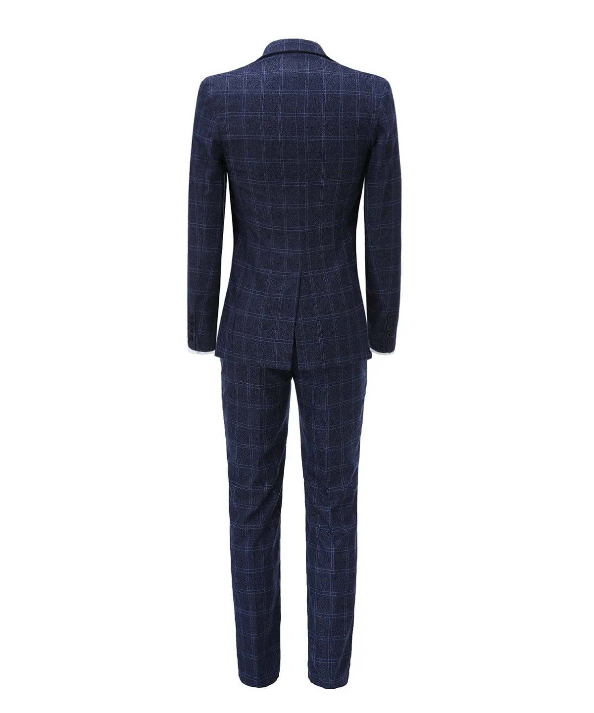 Plaid Notch Lapel 3 Pieces Mens Suit For Wedding (Blazer vest Pants)