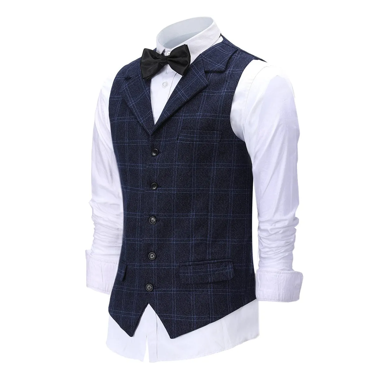 Plaid Notch Lapel 3 Pieces Mens Suit For Wedding (Blazer vest Pants)