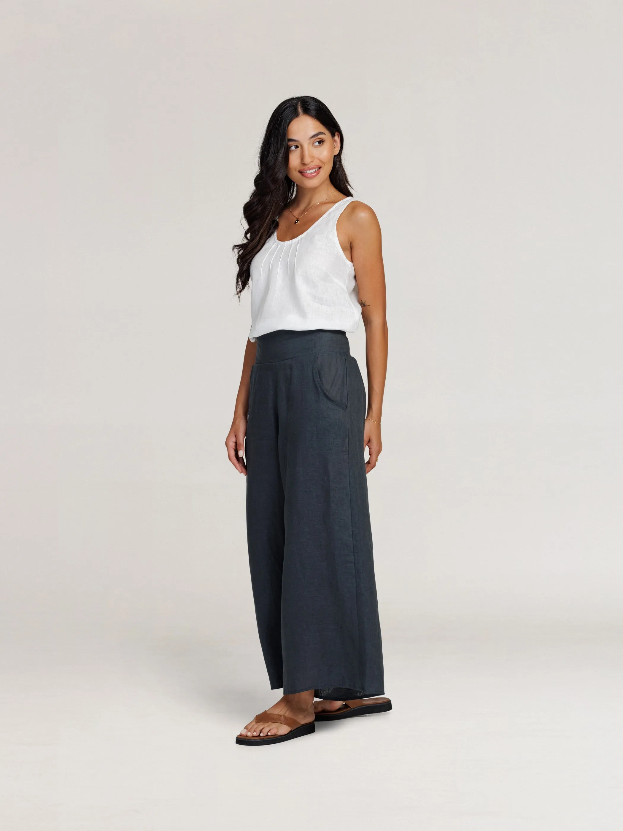 Portillo Linen Pants Charcoal