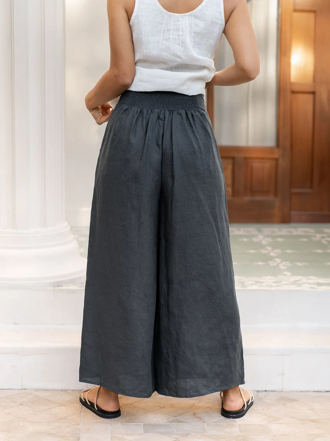 Portillo Linen Pants Charcoal