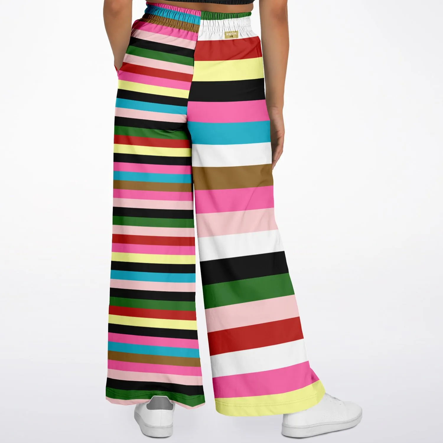 Rainbow Rugby Stripe Eco-Poly Wide Leg Pants