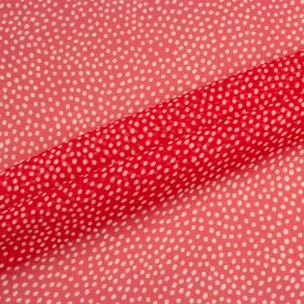 Ruby Red/White Spotted Silk Georgette