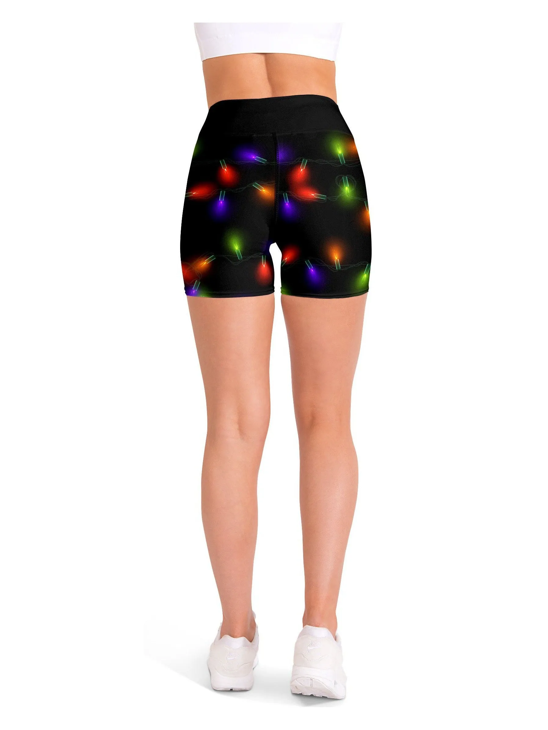 Small Christmas Lights Yoga Shorts