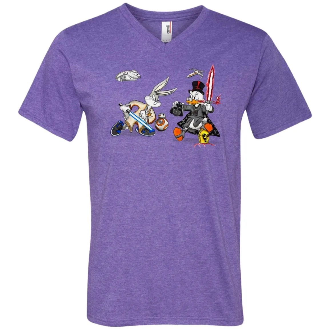 Star Wars T-shirts Rabbit Vs Duck Donald Funny Men V-Neck T-Shirt