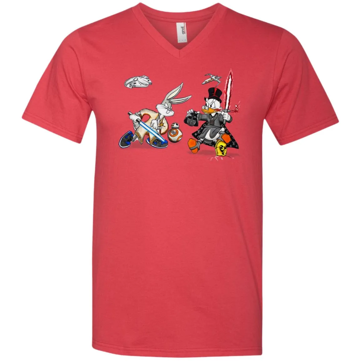 Star Wars T-shirts Rabbit Vs Duck Donald Funny Men V-Neck T-Shirt