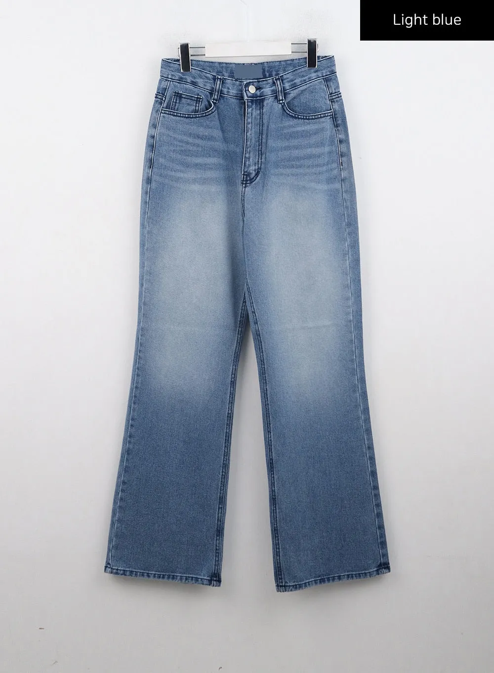 Straight Leg Washed Denim Pants CN315