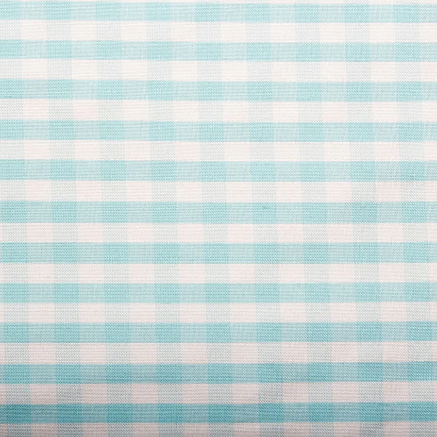 Turquoise & White Gingham Silk Shantung