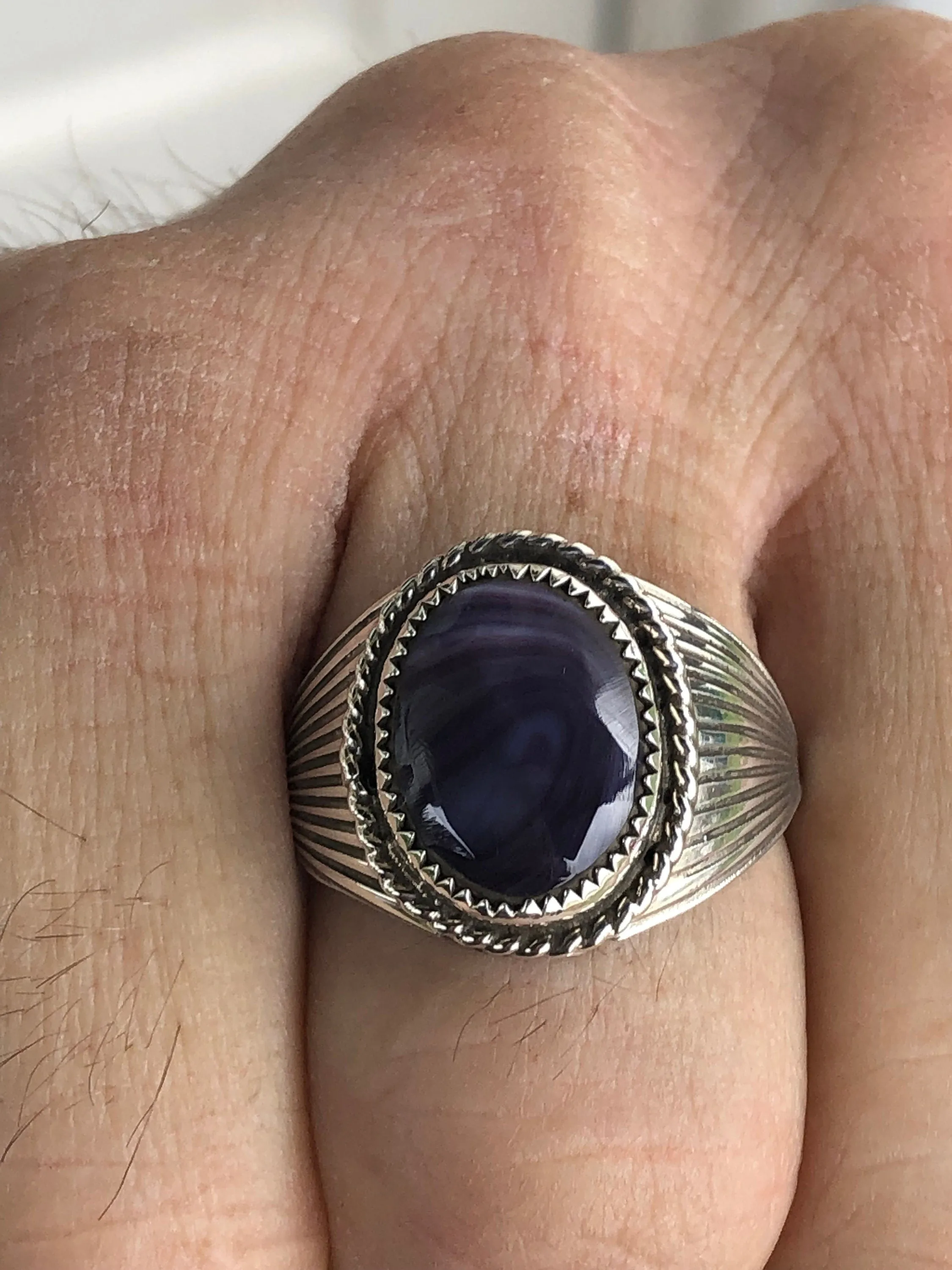 Wampum  sterling Silver Mens Ring.