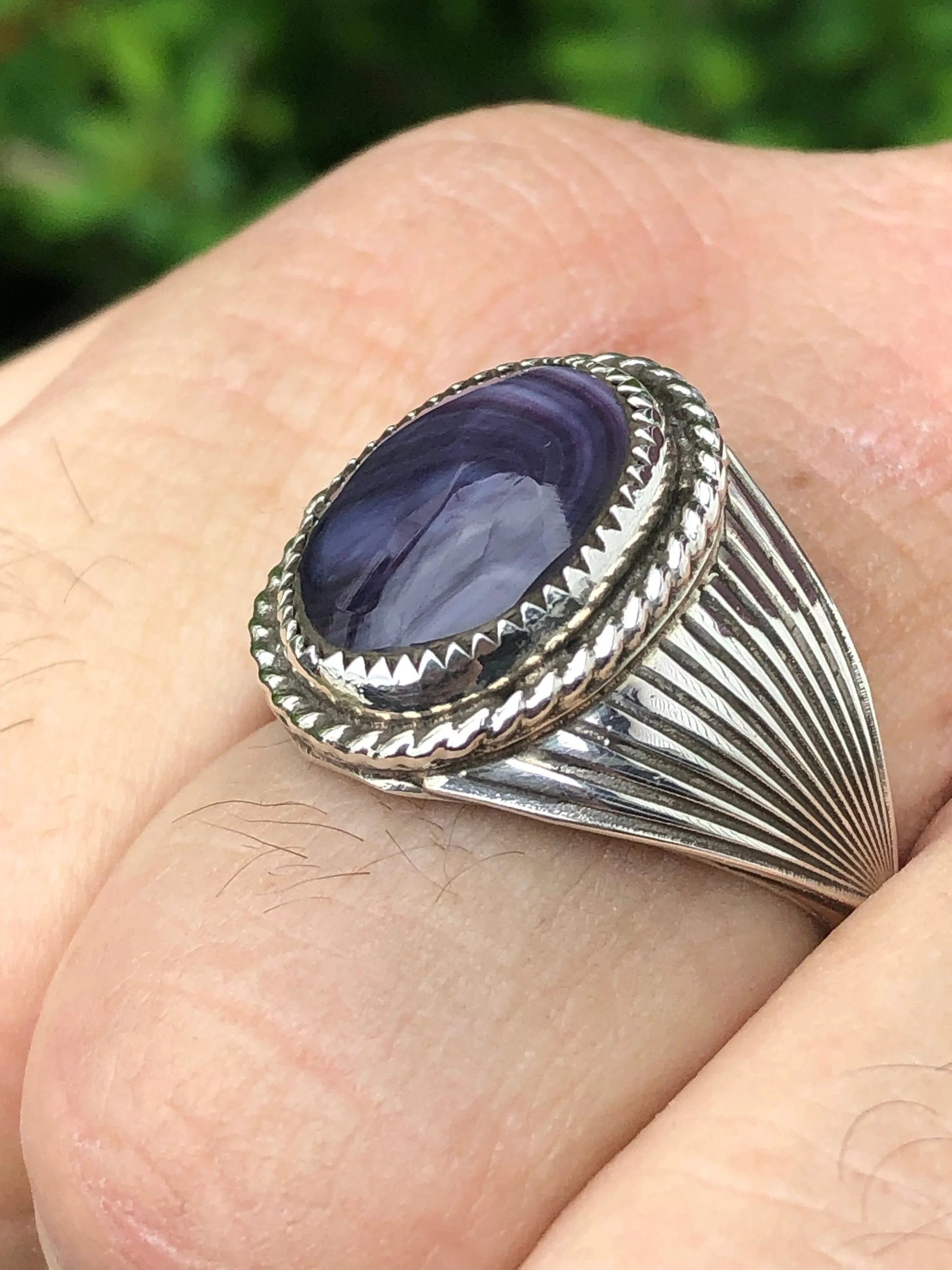 Wampum  sterling Silver Mens Ring.