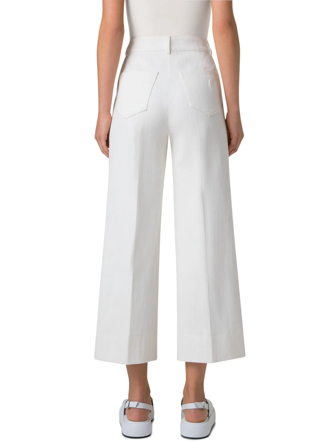 Wide Leg Pants in Cotton Denim