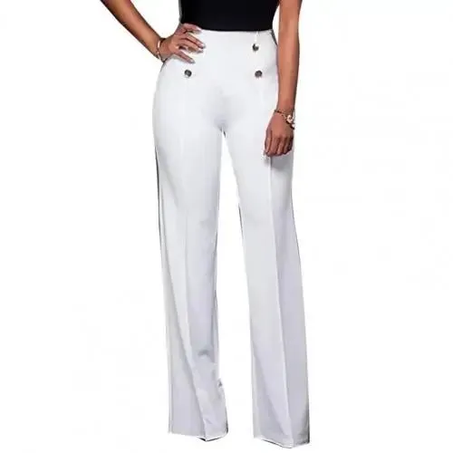 Women's High Waist Solid Color Flared Pants